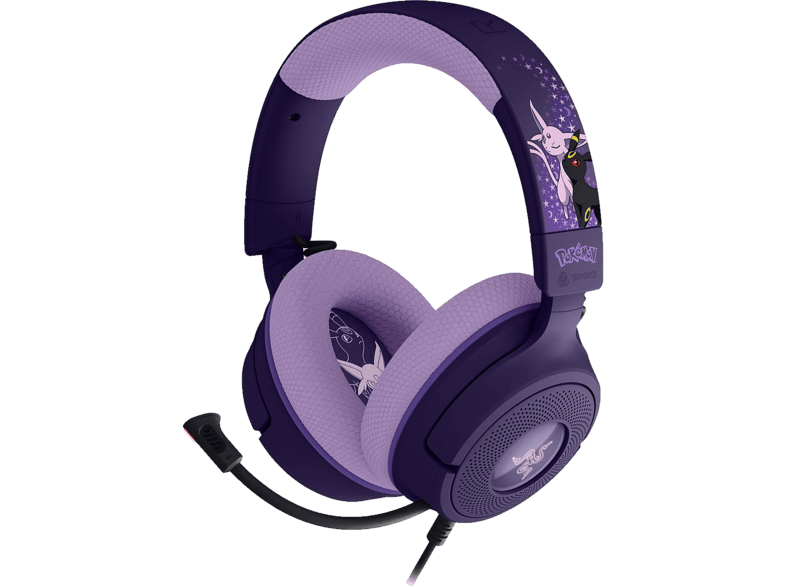 RAZER Kraken V4 X - Pokémon Espeon/Umbreon Edition, Over-ear Gaming?Headset Schwarz/Lila