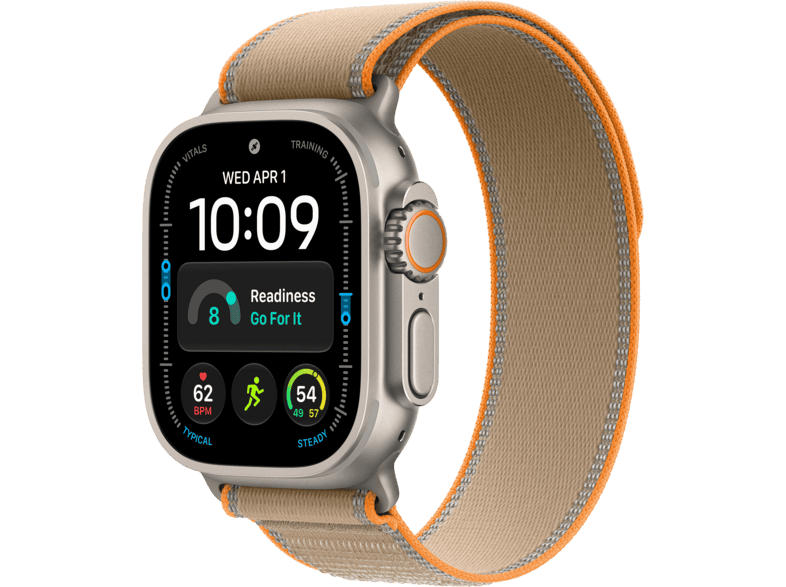 APPLE Watch Ultra 4 (GPS + Cellular) 49 mm Smartwatch Titan, Klasse 5, 145 - 220 (M/L), Natural Titanium Case/Sand Trail Loop