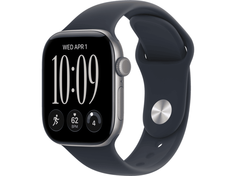 APPLE Watch Series 12 (GPS) 42 mm Smartwatch Aluminium, 130 - 180 (S/M), Space Gray Aluminium Case/Navy Blue Sport Band