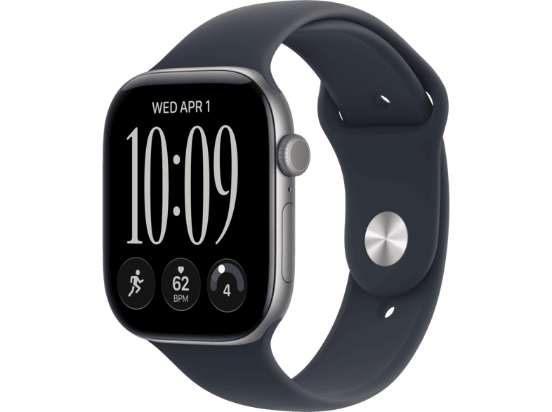 APPLE Watch Series 12 (GPS) 46 mm Smartwatch Aluminium, 160 - 210 (M/L), Space Gray Aluminium Case/Navy Blue Sport Band