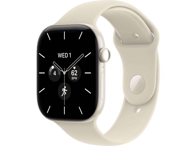 APPLE Watch Series 12 (GPS + Cellular) 46 mm Smartwatch Keramik, 140 - 190 (S/M), Pearl White Ceramic Case/Sand Sport Band