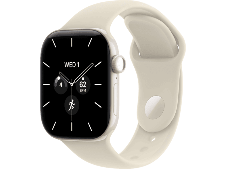 APPLE Watch Series 12 (GPS + Cellular) 42 mm Smartwatch Keramik, 130 - 180 (S/M), Pearl White Ceramic Case/Sand Sport Band