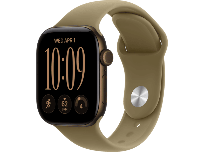 APPLE Watch Series 12 (GPS) 42 mm Smartwatch Aluminium, 150 - 200 (M/L), Dark Bronze Aluminium Case/Olive Sport Band