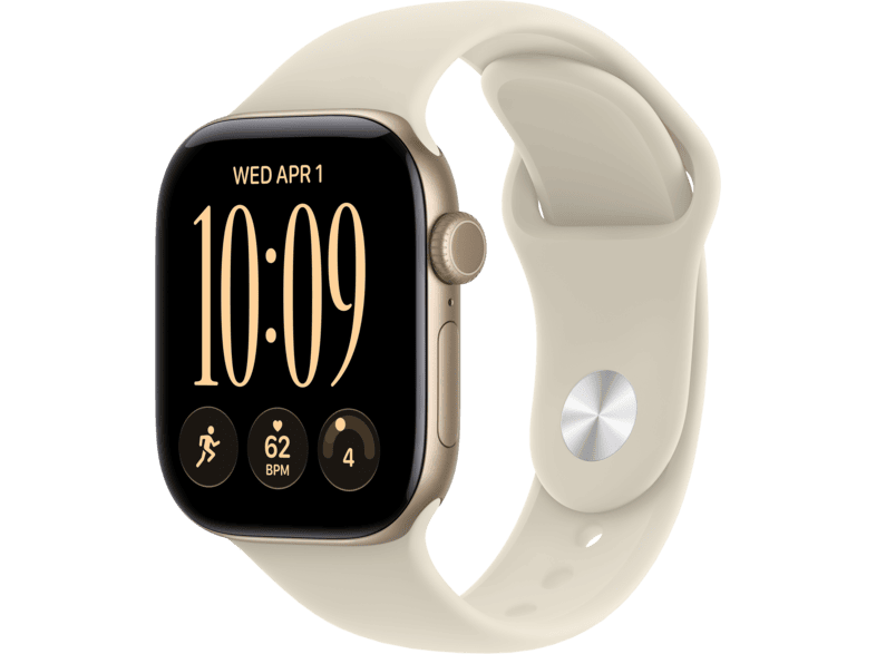 APPLE Watch Series 12 (GPS) 42 mm Smartwatch Aluminium, 130 - 180 (S/M), Light Gold Aluminium Case/Sand Sport Band