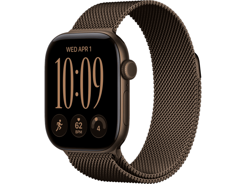 APPLE Watch Series 12 (GPS + Cellular) 42 mm Smartwatch Aluminium, 130 - 180 mm, Dark Bronze Aluminium Case/Dark Milanese Loop