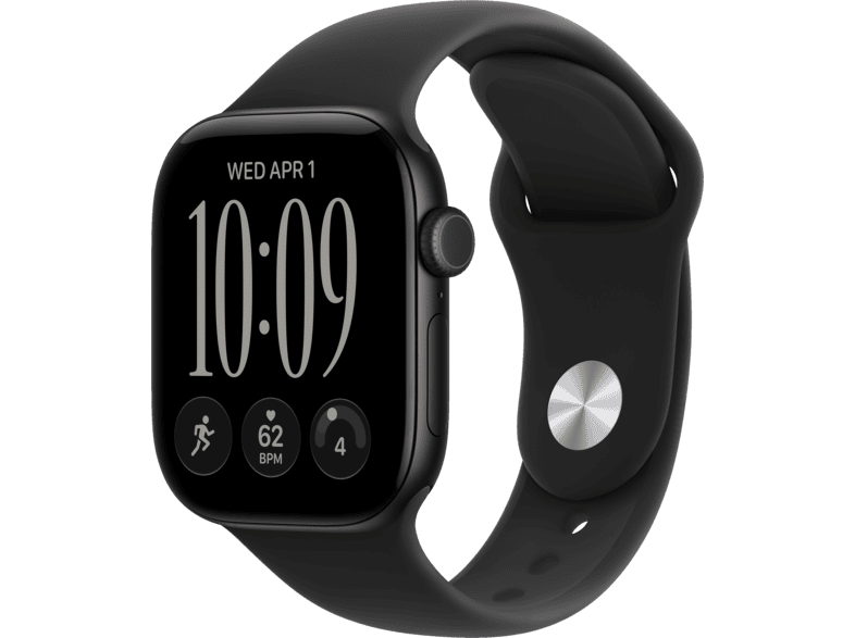 APPLE Watch Series 12 (GPS + Cellular) 42 mm Smartwatch Aluminium, 130 - 180 (S/M), Black Aluminium Case/Black Sport Band