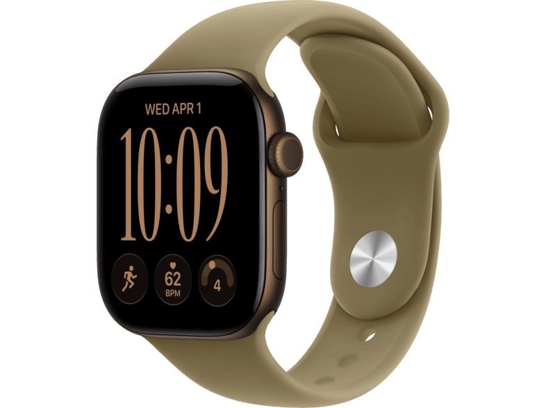 APPLE Watch Series 12 (GPS + Cellular) 42 mm Smartwatch Aluminium, 130 - 180 (S/M), Dark Bronze Aluminium Case/Olive Sport Band
