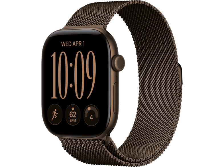 APPLE Watch Series 12 (GPS + Cellular) 46 mm Smartwatch Aluminium, 150 - 200 (M/L), Dark Bronze Aluminium Case/Dark Milanese Loop