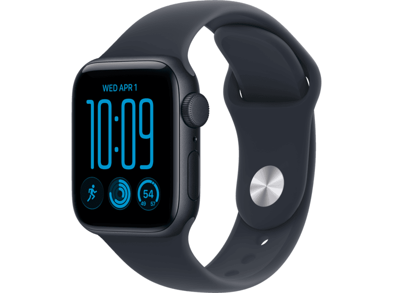 APPLE Watch SE 3 (GPS) 40 mm Smartwatch Aluminium Gummi, 130 - 180 (S/M), Midnight/Navy Blue Sport Band