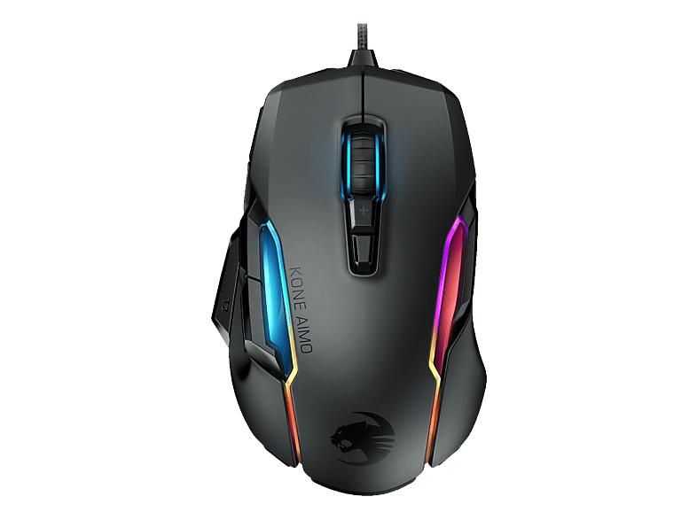 ROCCAT Kone AIMO Remastered - Gaming Maus, Kabelgebunden, Optisch mit Leuchtdioden, 16000 dpi, Schwarz