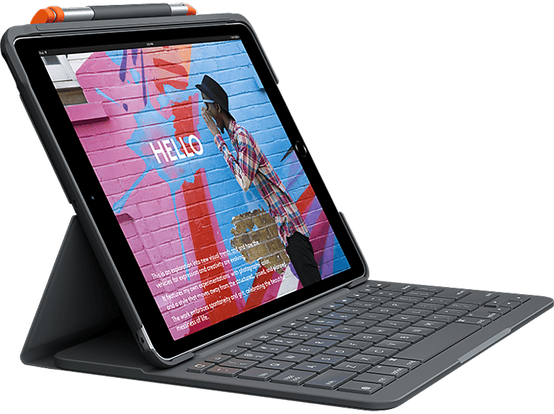 LOGITECH Slim Folio - Schutzhülle mit Tastatur (Grafit)