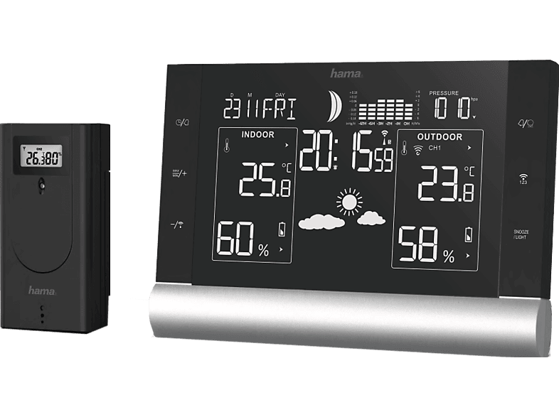 HAMA Black Line Plus - Wetterstation (Schwarz)