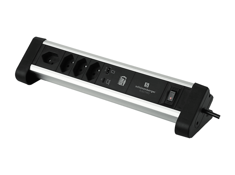 S-ELECTRO Tischsteckdosenleiste Alu 85.835.4AL USB C/A