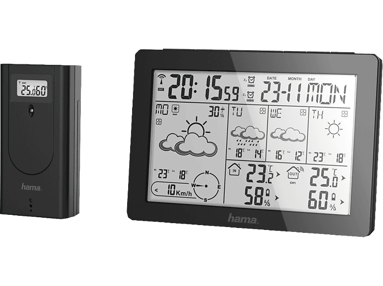 HAMA Meteotime - Wettervorhersage-Center (Schwarz)