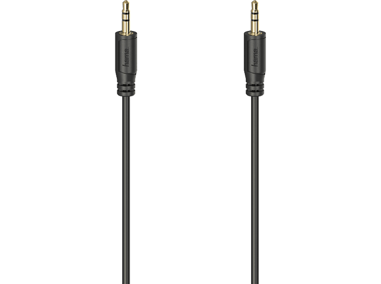 HAMA 200725 FLEXI-SLIM CABLE AUX3 M/M 0.75M - Klinkenkabel (Schwarz)