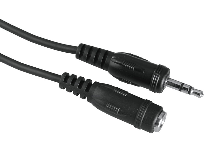 HAMA 205105 AUX3 M/F 5M - Klinkenkabel (Schwarz)