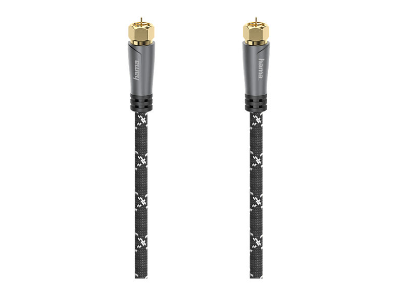 HAMA 00205077 - SAT-Anschlusskabel (Schwarz/Grau/Gold)