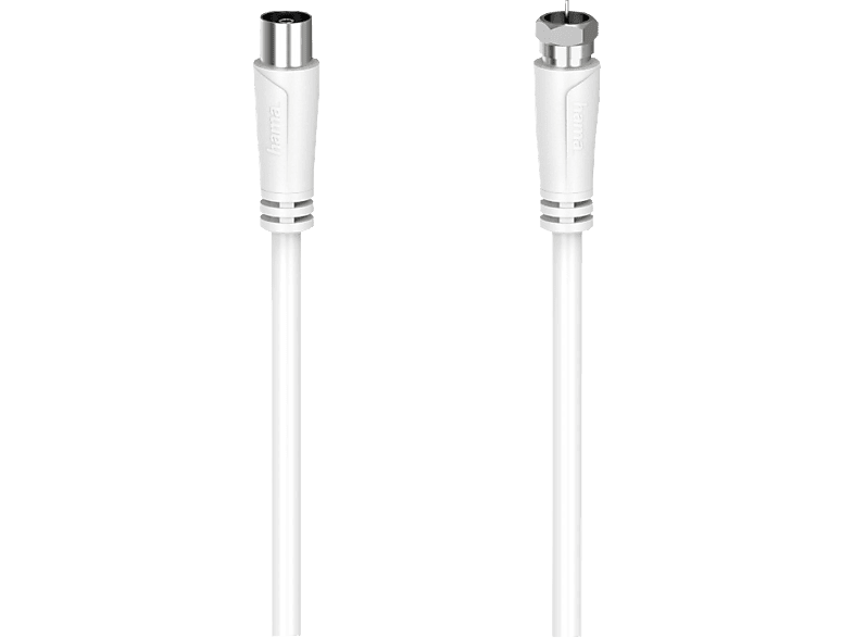 HAMA 205062 CABLE SAT F/COAX M/F 90DB 3M - SAT-Anschlusskabel (Weiss/Silber)