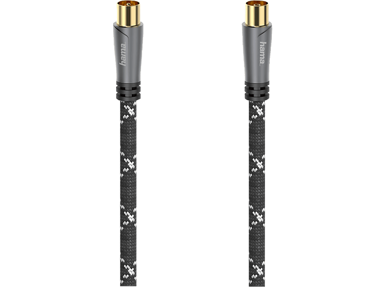 HAMA 00205071 - Antennen-Kabel (Schwarz/Grau/Gold)