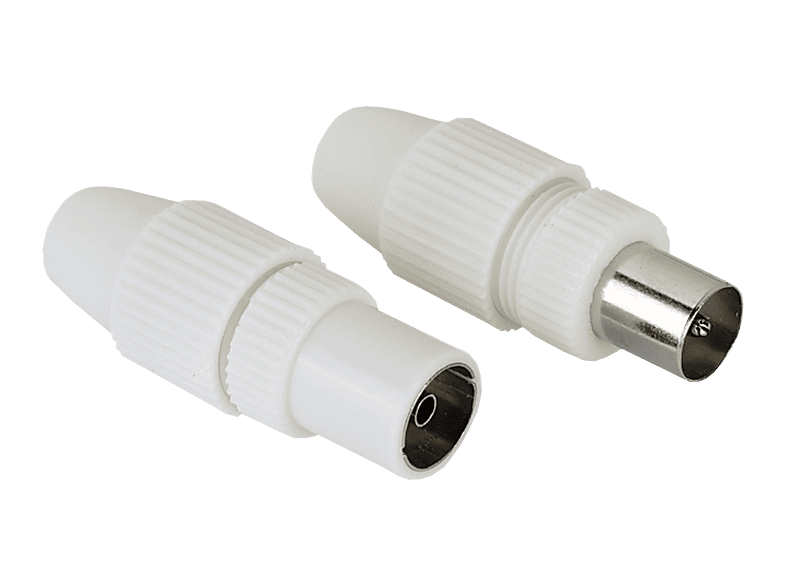 HAMA 00205212 - Koax-Set (Weiss/Silber)