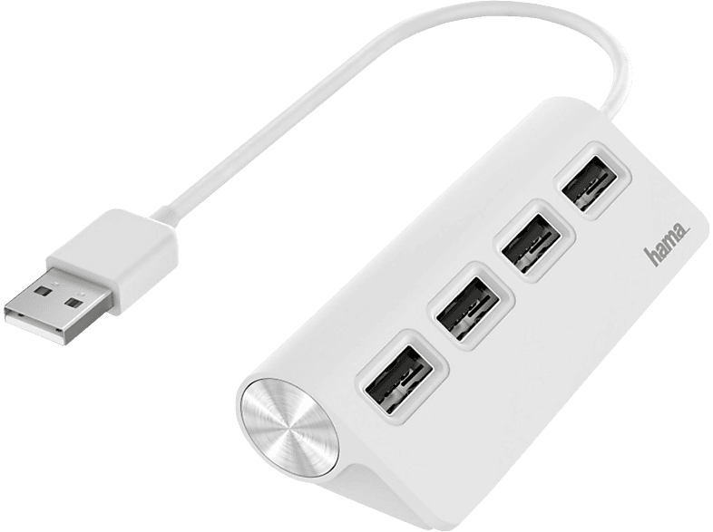 Hama -  Hub USB-A 2.0 4x Ports 480 Mbit/s Weiß, Weiss