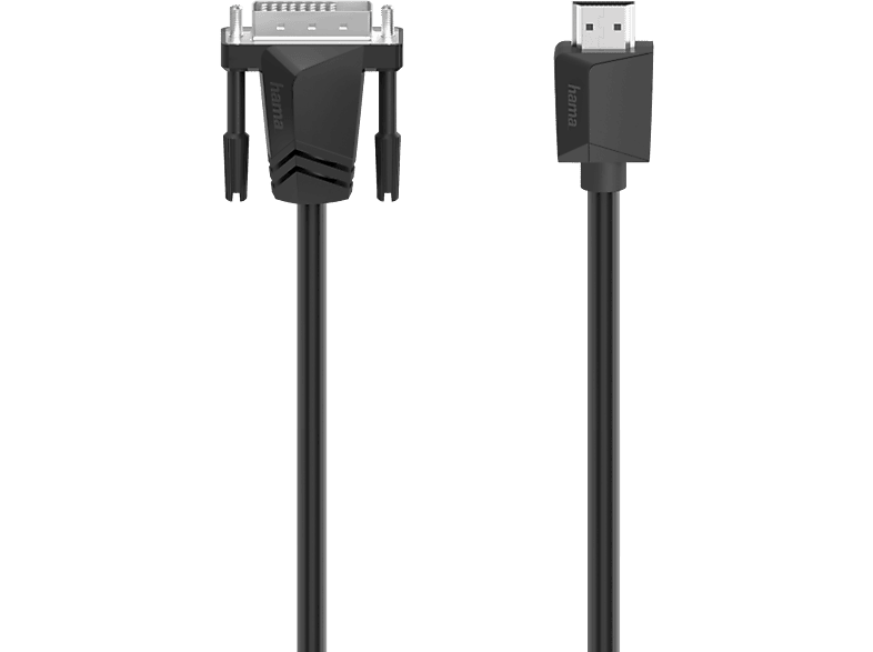 Hama DVI Adapterkabel DVI-D 24+1pol. Stecker, HDMI-A Stecker 3 m Schwarz 00200716 4K UHD DVI-Kabel