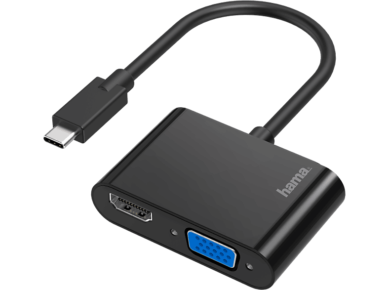 hama 00200313 Video-Adapter, 2in1, USB-C-Stecker - VGA & HDMI?-Buchse, Ultra-HD 4K