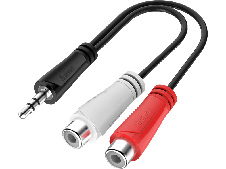 hama 00200350 Audio-Adapter, 3,5-mm-Klinke-Stecker - Cinch-Buchse, Stereo