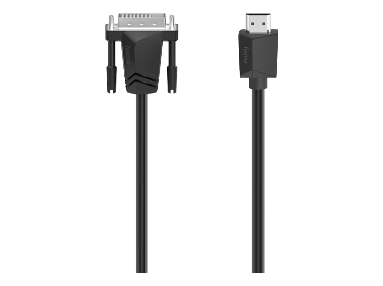 Hama DVI Adapterkabel DVI-D 24+1pol. Stecker, HDMI-A Stecker 1.5 m Schwarz 00200715 4K UHD DVI-Kabel