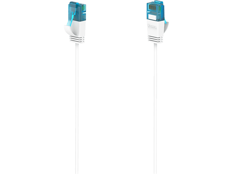 HAMA Flexi-Slim - Netzwerkkabel, 3 m, Cat-6, Weiss/Blau