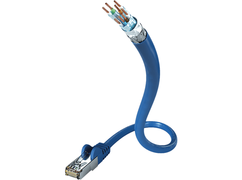 INAKUSTIK 925020 - Netzwerkkabel, 20 m, Cat-7, 10 Gbit/s, Blau