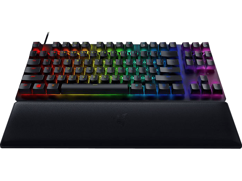 RAZER Huntsman V2 Tenkeyless - Gaming Tastatur, Kabelgebunden, QWERTZ, (TKL), Mechanisch, Razer Linear Optical Switch (Rot), Schwarz
