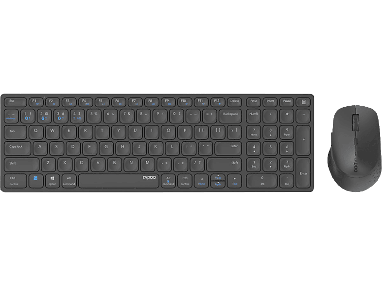 RAPOO 9700M ultraslim deskset 11510 wireless, Dark-Grey