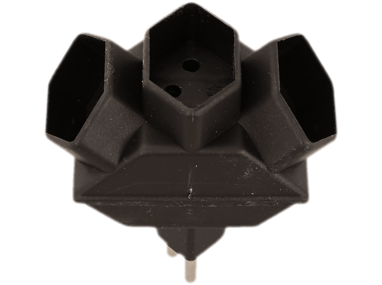 S-ELECTRO Abzweigstecker 04.500.2SZ schwarz, 3xT13