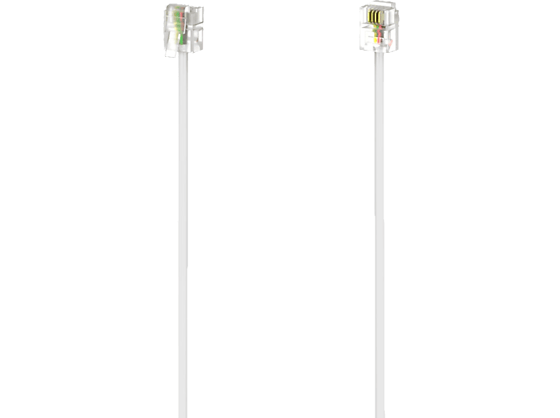 Hama Telefon (analog) Anschlusskabel [1x RJ11-Stecker 6p4c - 1x RJ11-Stecker 6p4c] 10 m Weiß