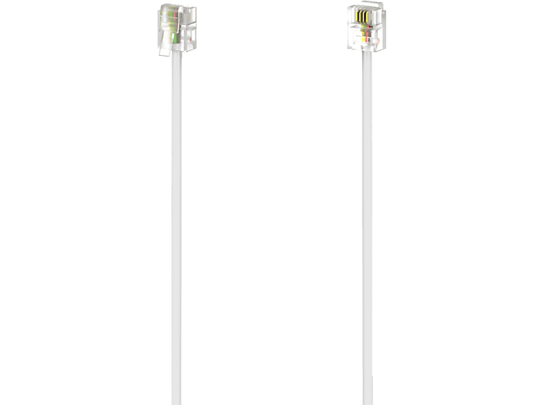 Hama Telefon (analog) Anschlusskabel [1x RJ11-Stecker 6p4c - 1x RJ11-Stecker 6p4c] 3 m Weiß