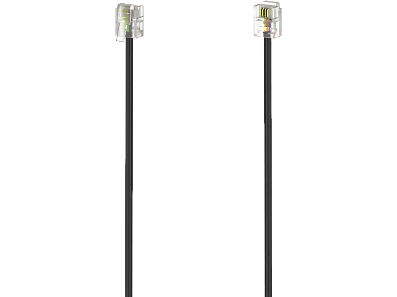 Hama Telefon (analog) Anschlusskabel [1x RJ11-Stecker 6p4c - 1x RJ11-Stecker 6p4c] 6 m Schwarz