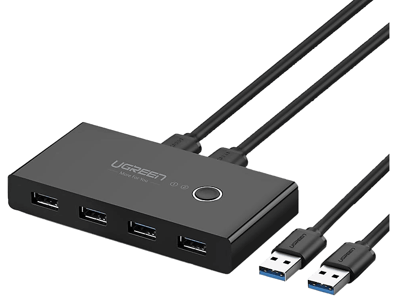 UGREEN 2x4 Sharing Switch Box 30768 USB 3.0 for 2 PCs,Black