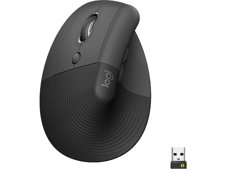 Logitech Lift Left Vertical Ergonomic Mouse Ergonomische Maus Bluetooth®, Funk Optisch Graphite 6 Tasten 4000 dpi