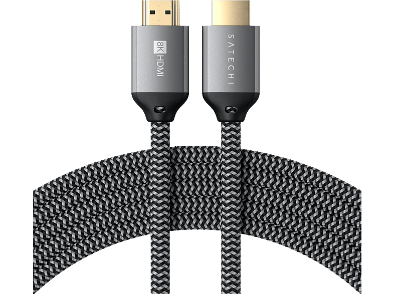 Satechi HDMI Anschlusskabel HDMI-A Stecker 2 m Grau ST-8KHC2MM 8K UHD HDMI-Kabel