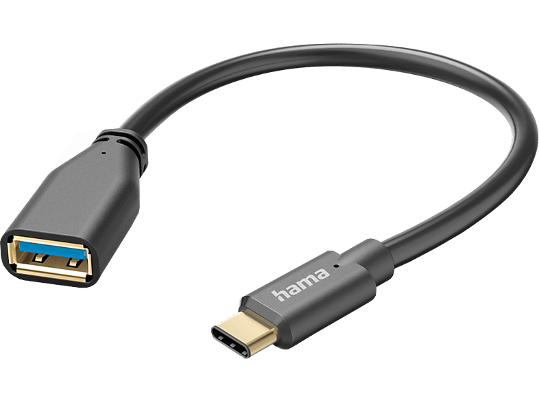 Hama USB-Kabel USB 3.2 Gen1 USB-A Buchse, USB-C® Stecker 0.15 m Schwarz 00201605