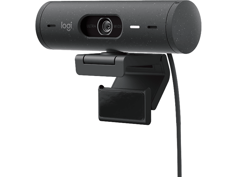 Logitech Brio 500 Full HD-Webcam Klemm-Halterung, Stereo-Mikrofon, Integrierte Abdeckblende