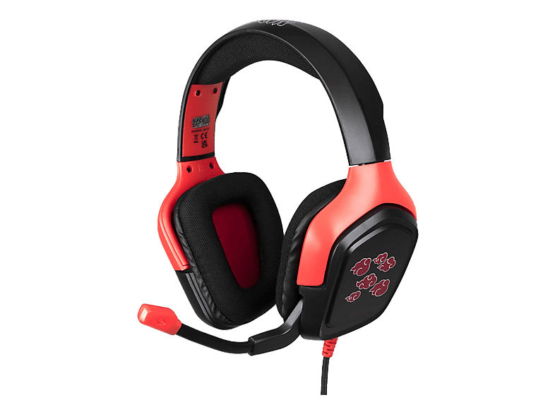 KONIX - Naruto KX AKATSUKI HEADSET Kopfhörer Kabelgebunden Kopfband Gaming Schwarz, Rot, Rot Bunt