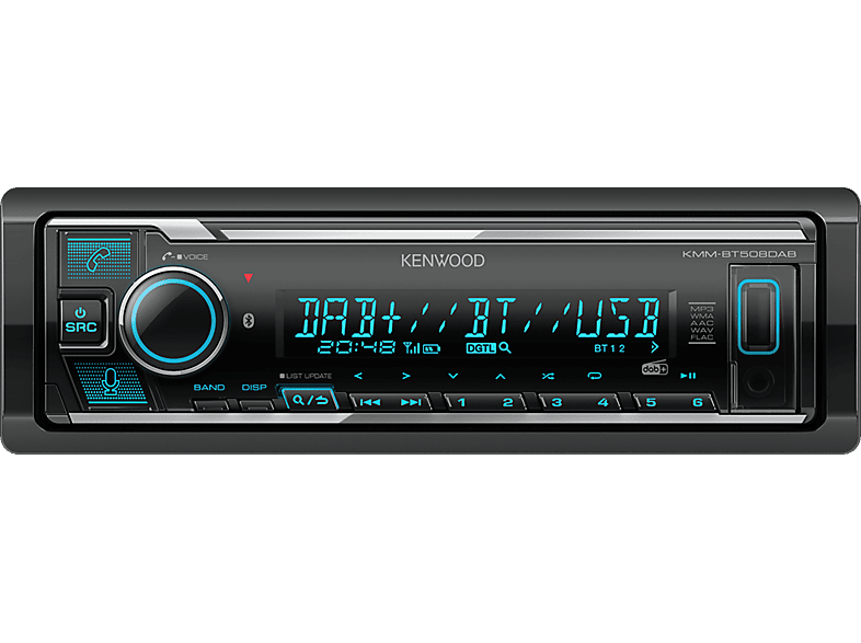 Kenwood KMMBT508DAB Autoradio DAB+ Tuner, Anschluss für Lenkradfernbedienung, Bluetooth®-Freisprecheinrichtung