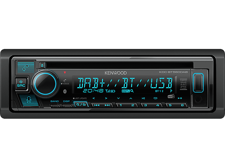 Kenwood KDC-BT560DAB Autoradio Anschluss für Lenkradfernbedienung, Bluetooth®-Freisprecheinrichtung, DAB+ Tuner