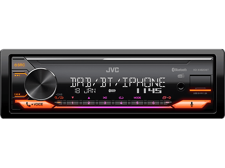 JVC KD-X482DBT Autoradio Bluetooth®-Freisprecheinrichtung, DAB+ Tuner