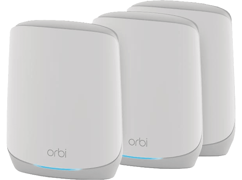 NETGEAR Orbi RBK763S WiFi 6 Tri-Band Mesh System AX5400 3-Set incl.1 Jahr ARMOR BNDL Tri-Band WiFi-System – LAN & WLAN Router – weiss