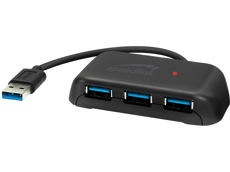 SPEEDLINK SNAPPY EVO USB-A Hub, 4-Port SL-140109-BK USB 3.2 (5 Gbit-s), black