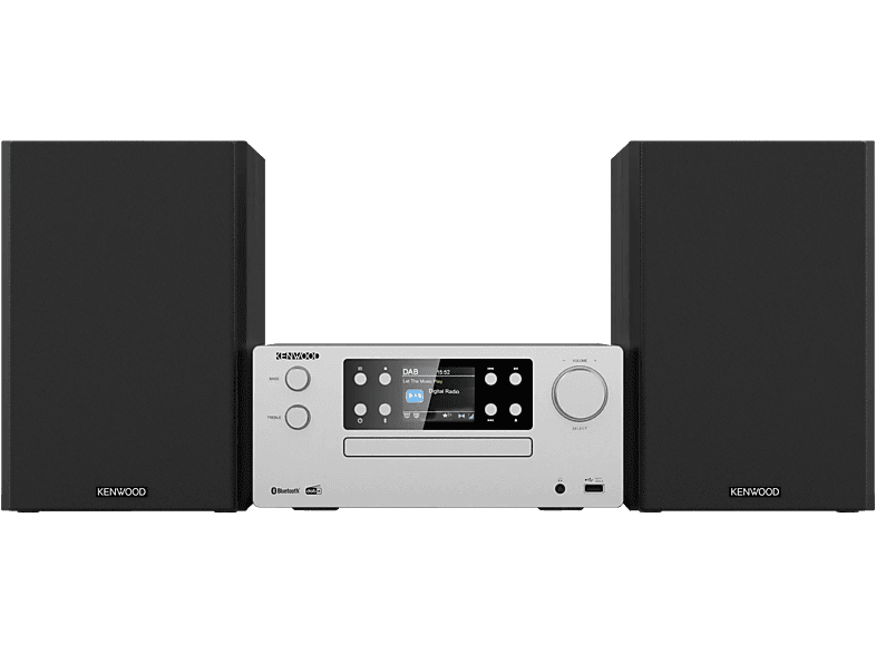 Kenwood M-925DAB-S Stereoanlage Bluetooth®, AUX, USB, DAB+, Funkempfang, CD, MP3, Inkl. Fernbedienung 2 x 50 W Silber