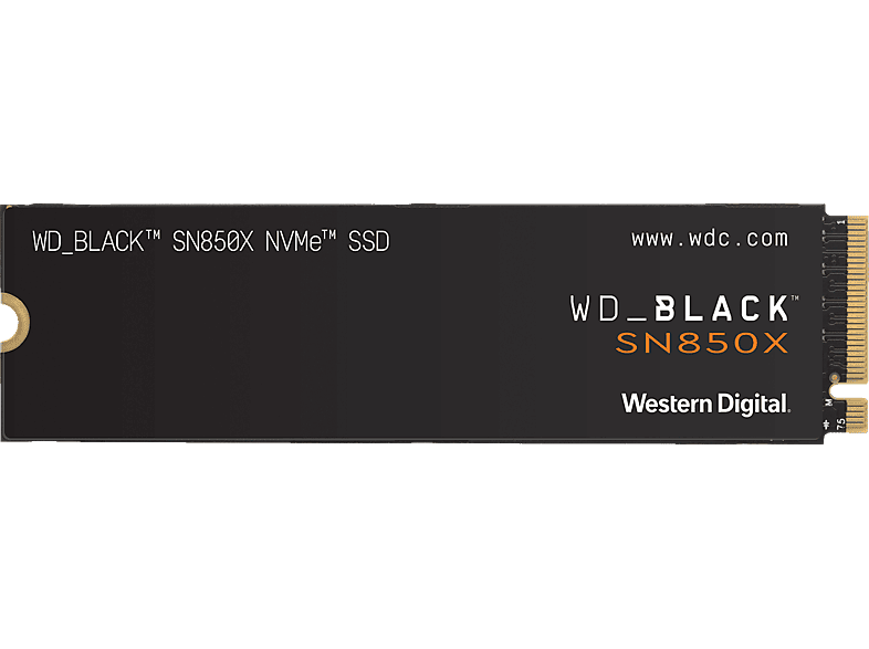 WESTERN DIGITAL WD_BLACK SN850X NVMe SSD (ohne Kühlkörper) - Festplatte (SSD, 2 TB, Schwarz)